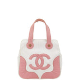 シャネル マシュマロ ココマーク トートバッグ ハンドバッグ A24224 ホワイト ピンク キャンバス レディース CHANEL 【中古】